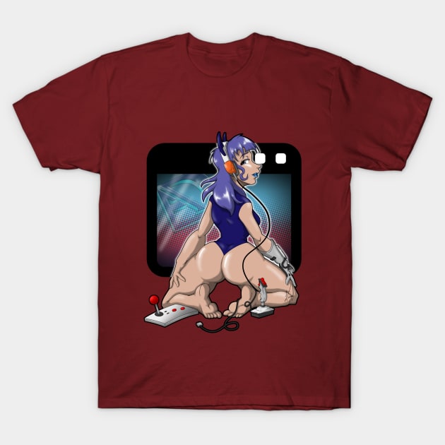 Neko Gamer Girl T-Shirt by Steamy Hippie
